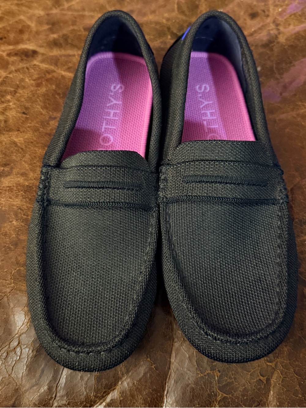 Rothy’s The Daily Driver Loafers - Black with Pink Insole. 7.5 Like New